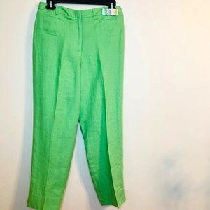 Talbots New Green Linen Pants Size 8P Petite